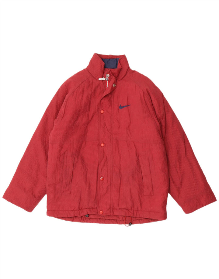 Nike Chaqueta cortavientos para niños de 12 a 13 años, talla grande, nailon a cuadros color burdeos