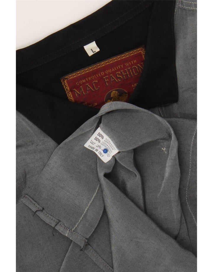 Camisa Mac Fashion para hombre de acetato gris grande