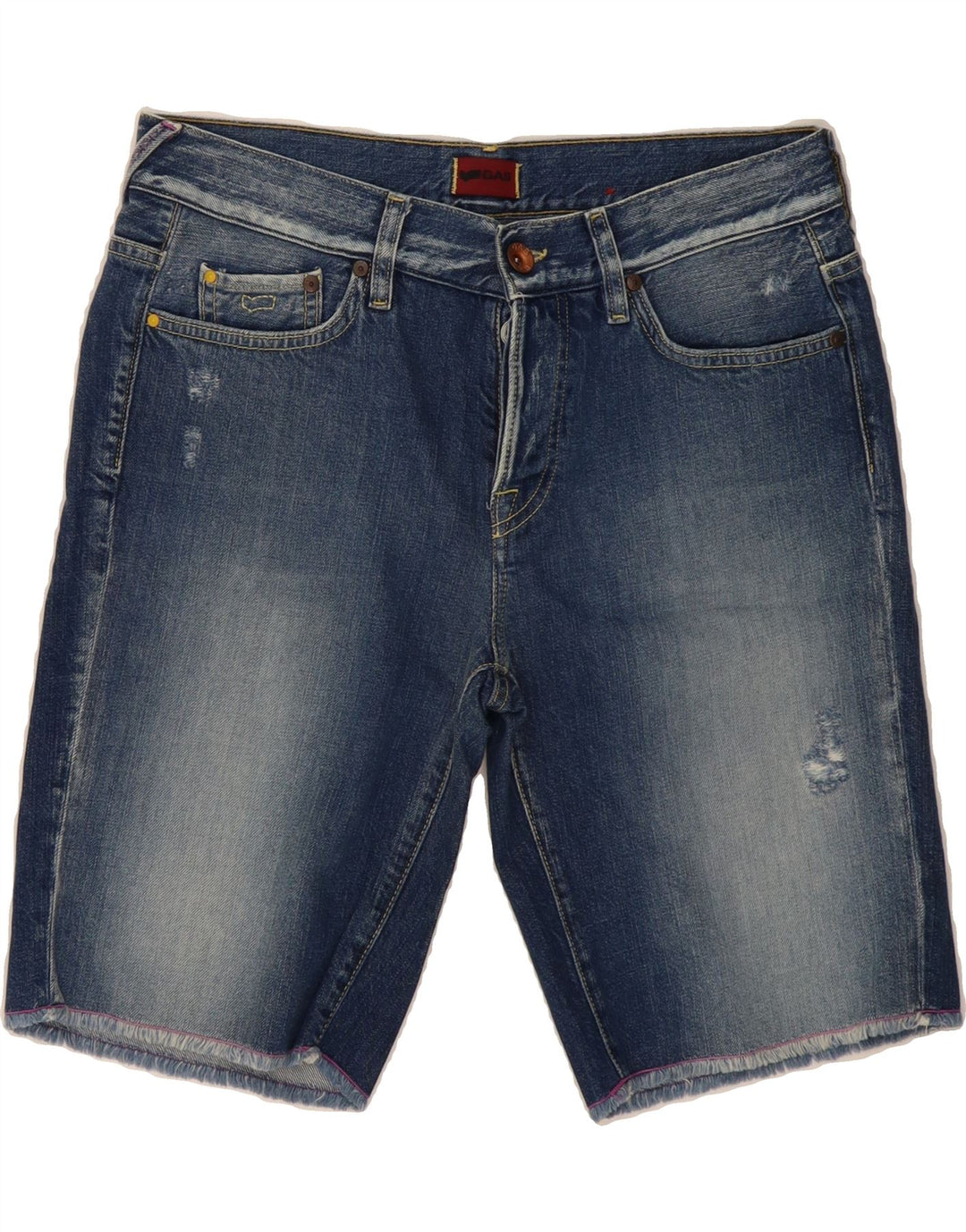 GAS Womens Denim Shorts W28 Medium Navy Blue Cotton Vintage Gas and Second-Hand Gas from Messina Hembry 