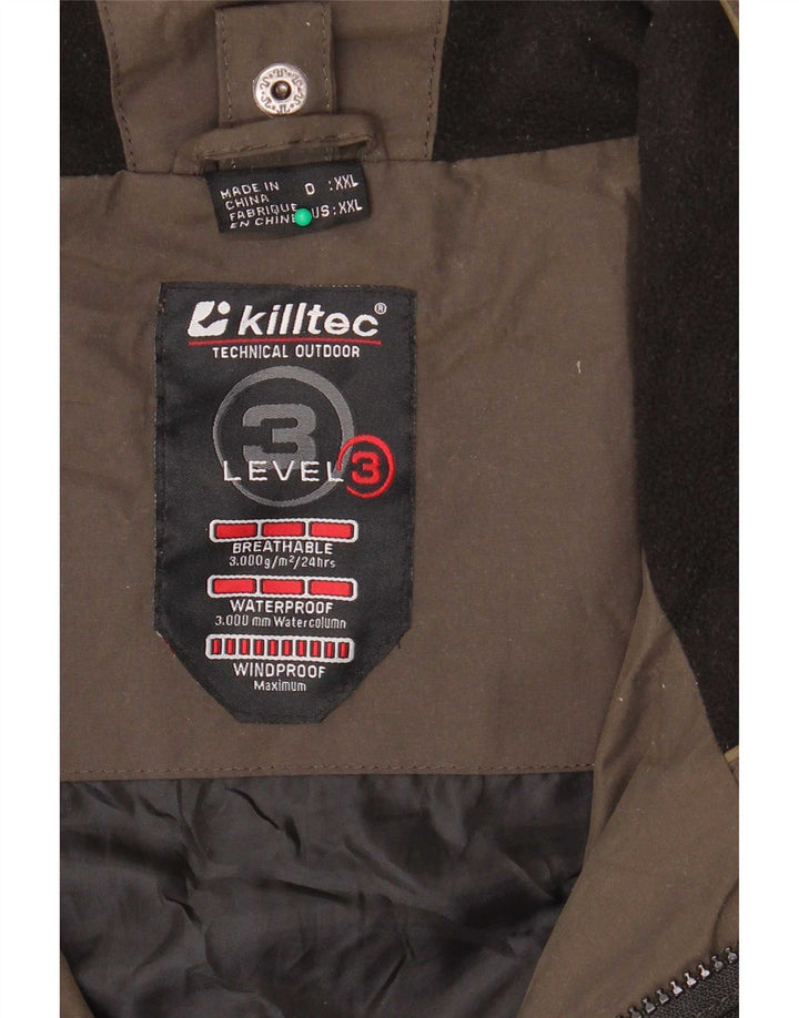 Killtec Chaqueta cortavientos para hombre UK 44 2XL Caqui Colorblock Poliéster