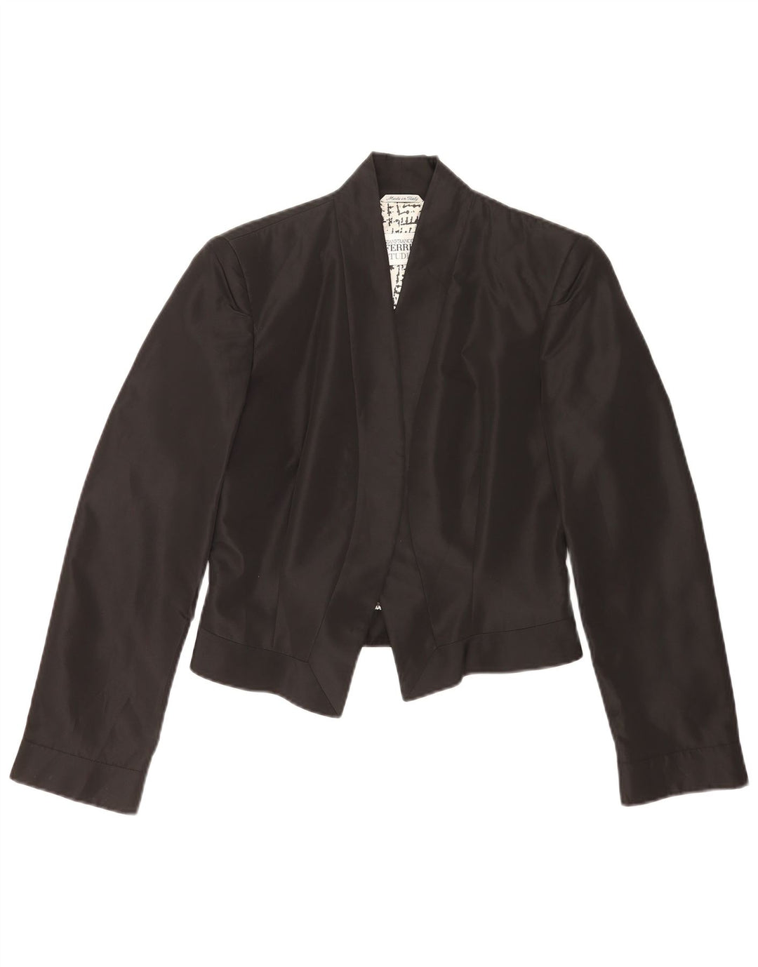 Gianfranco Ferre Chaqueta tipo blazer abierta para mujer UK 10 Small Acetato negro