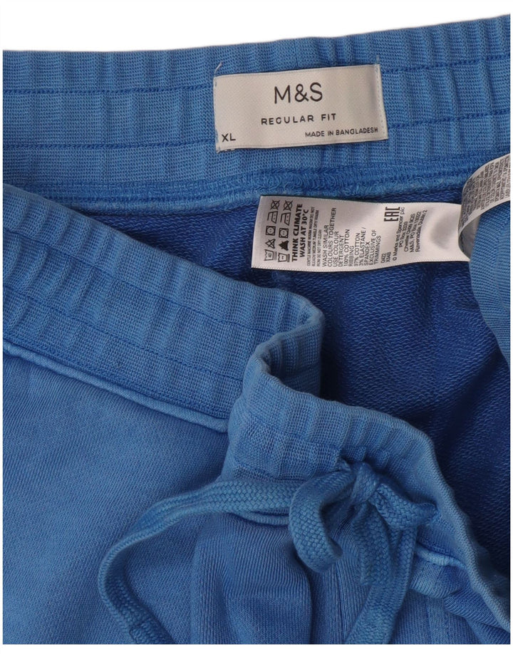 Marks & Spencer Pantalones cortos deportivos de ajuste regular para hombre XL Algodón azul