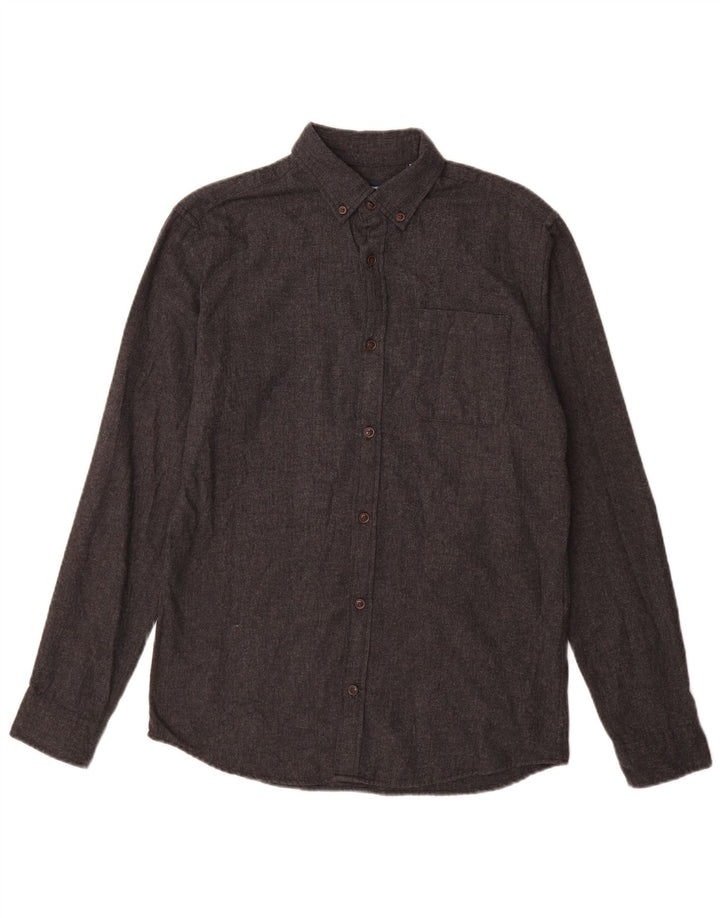 JACK & JONES Camisa de Franela Hombre Algodón Gris Medio