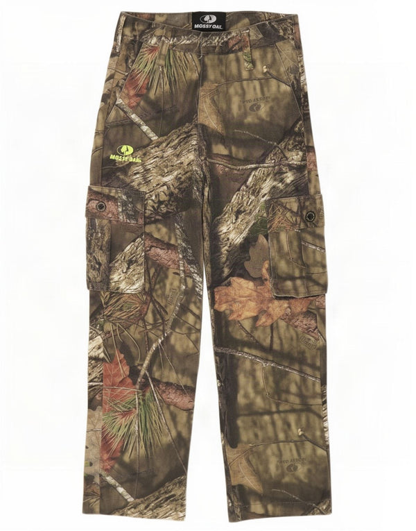 Mossy Oak Pantalones cargo para niños 10-11 años Grande W26 L25 Caqui Camuflaje