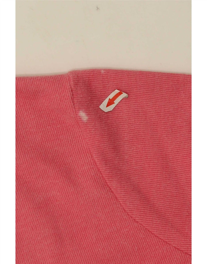 Zara Mujer Top Extragrande Manga Larga UK 46 Grande Algodón Rosa