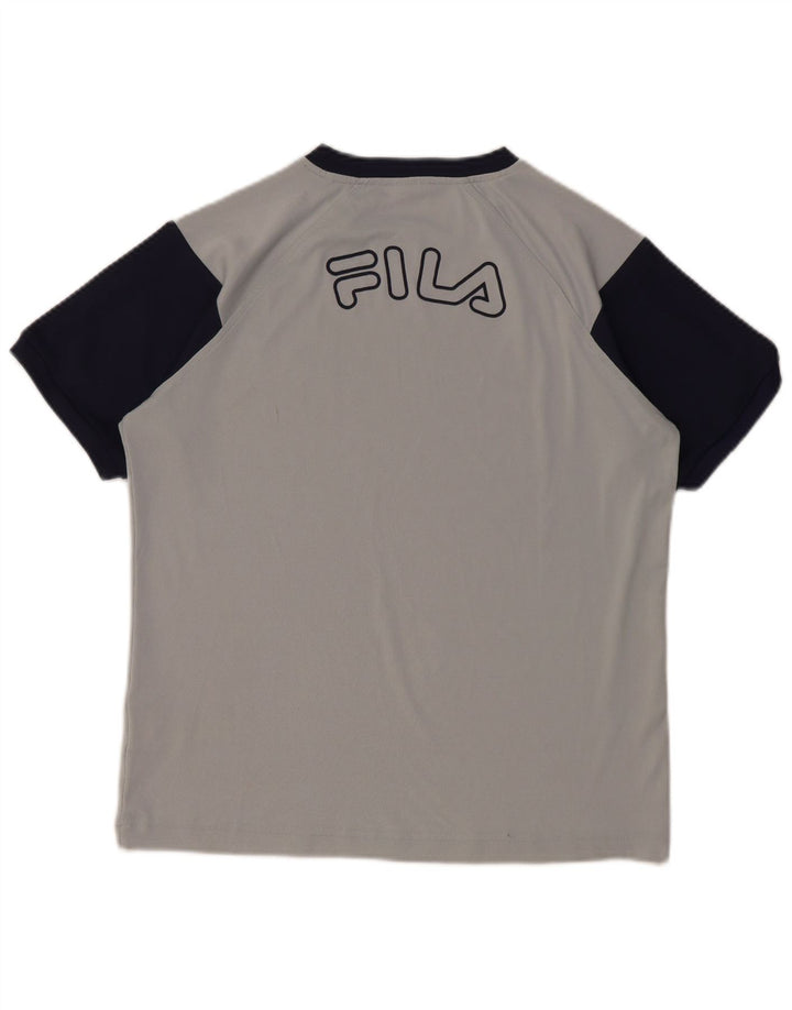 FILA Camiseta gráfica para niño 11-12 años Gris medio Colorblock