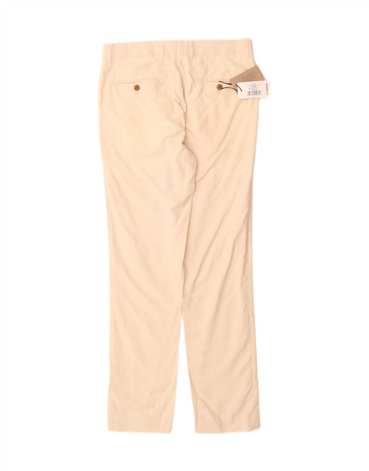 Pantalón De Traje Recto Farah Hombre W30 L32 Poliéster Beige