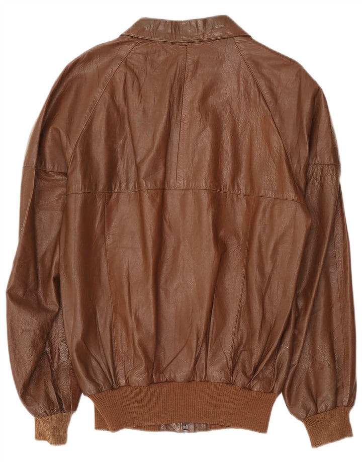 Chaqueta de cuero vintage para hombre Reino Unido 38 Marrón medio