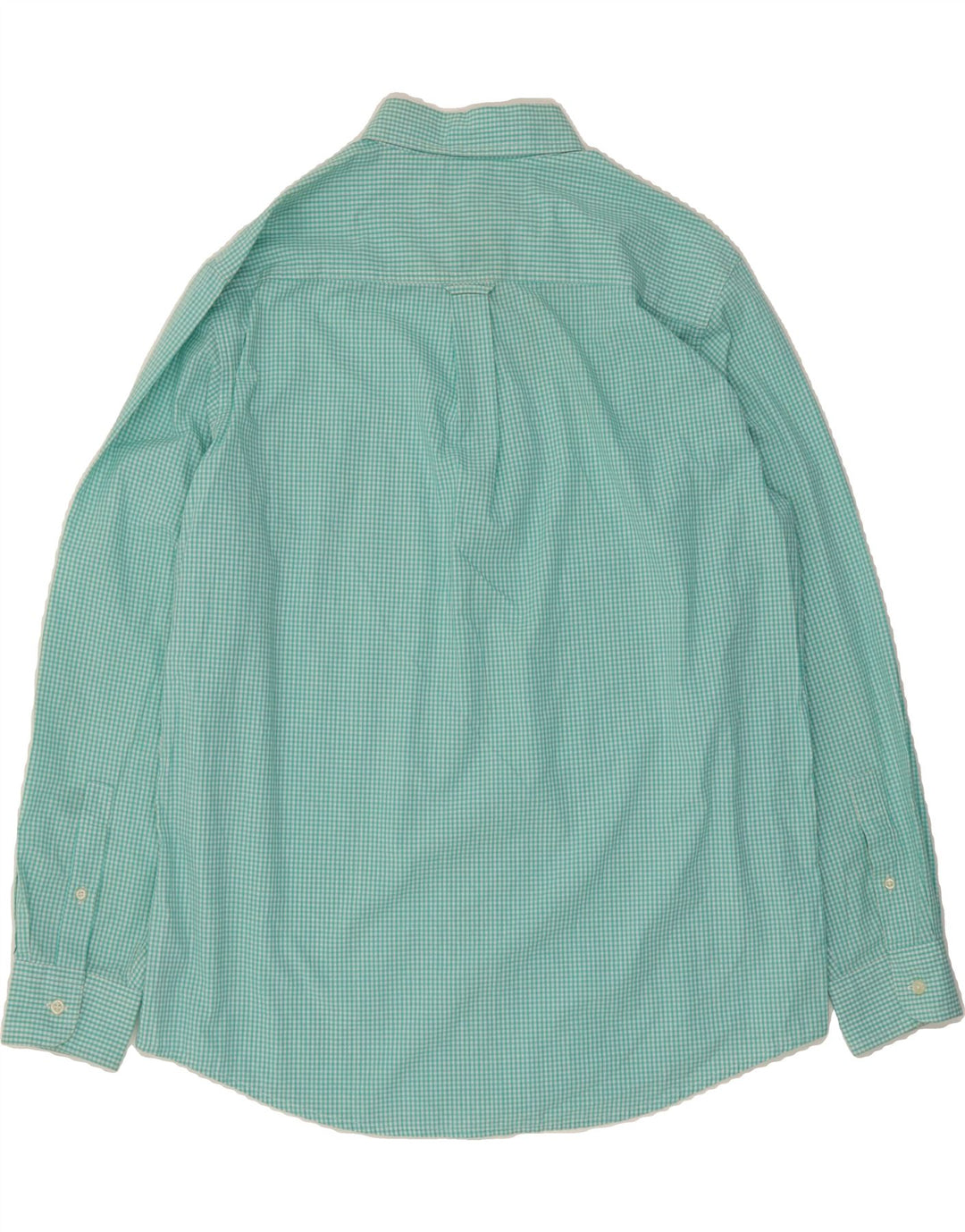 CHAPS Mens Easy Care Shirt Large Green Gingham Cotton Vintage Chaps and Second-Hand Chaps from Messina Hembry 