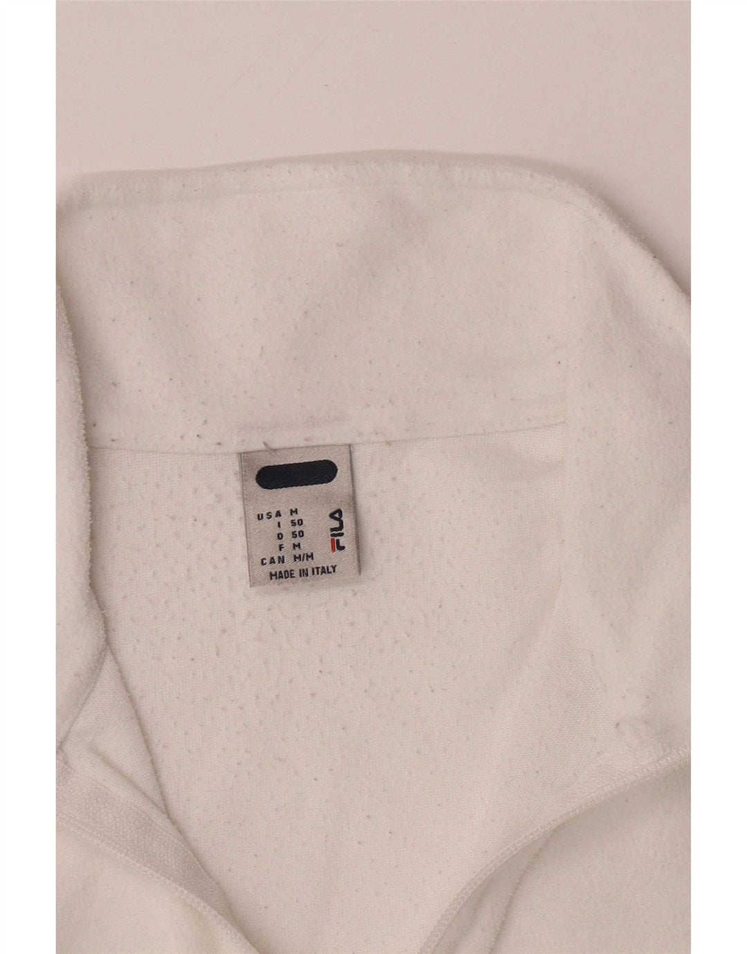 Fila Jersey de forro polar con cuello y cremallera para hombre IT 50 Medium White