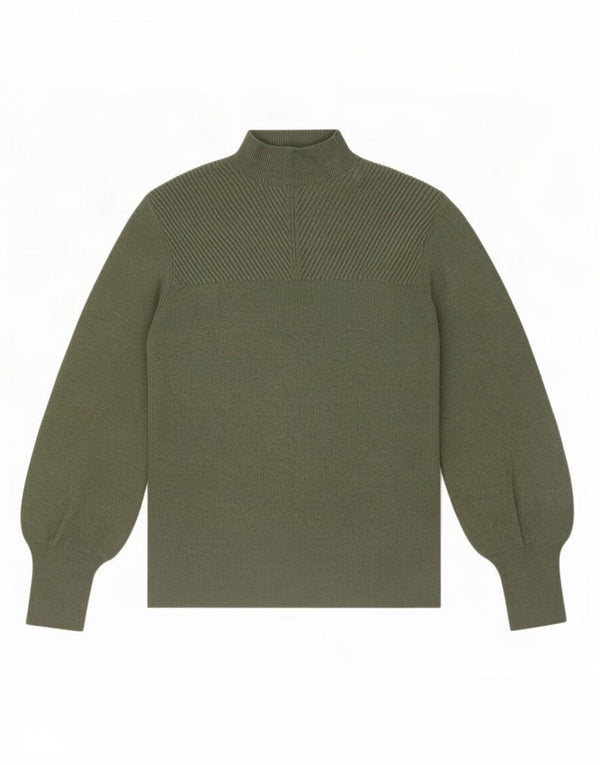 Marks & Spencer Womens Turtle Neck Jumper Sweater UK 14 Medium Green