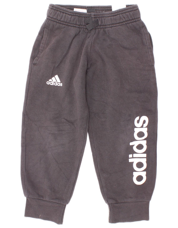 Adidas - Pantalón de chándal gráfico para niño, 4-5 años, algodón negro