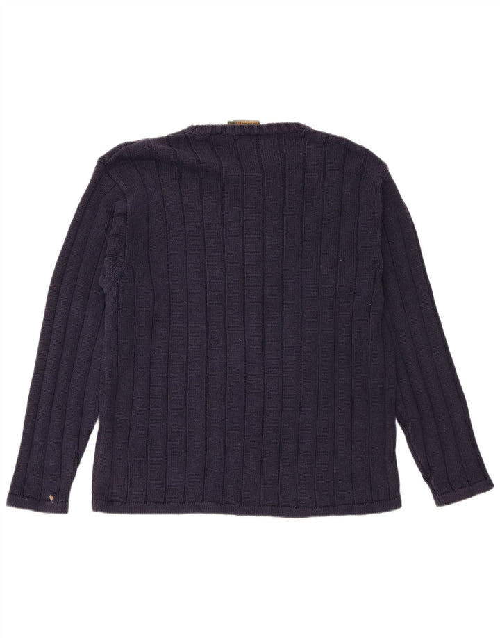 Timberland Jersey con cuello redondo para hombre, jersey de algodón azul marino mediano