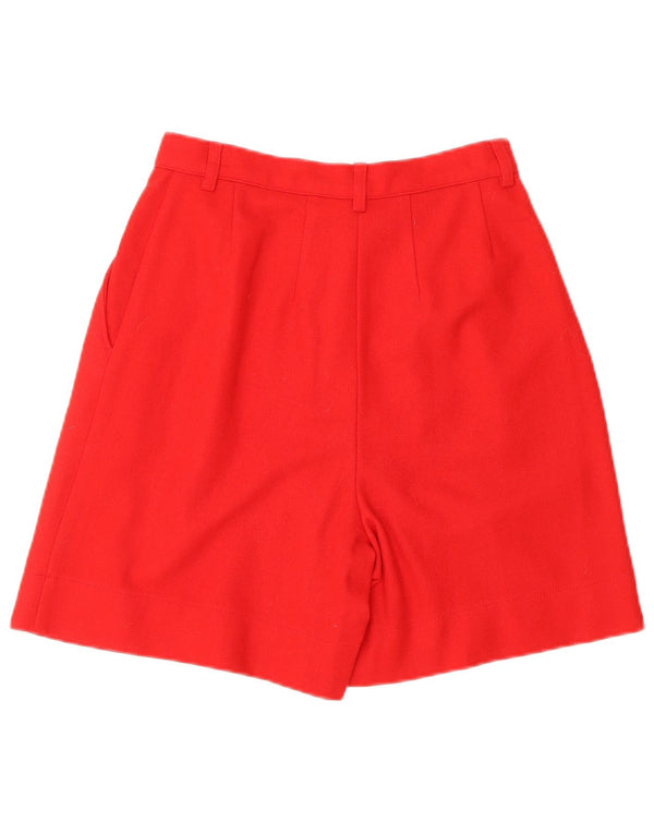 BENETTON Pantalones cortos casuales con cintura alta para mujer IT 40 Small W24 Lana roja