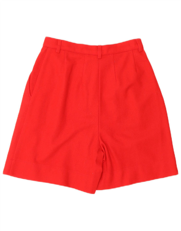 BENETTON Pantalones cortos casuales con cintura alta para mujer IT 40 Small W24 Lana roja