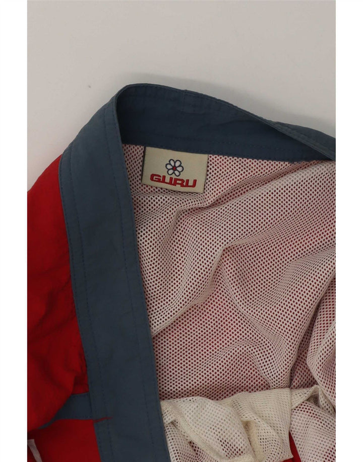 Guru Bañador con estampado gráfico para hombre, talla grande, color rojo