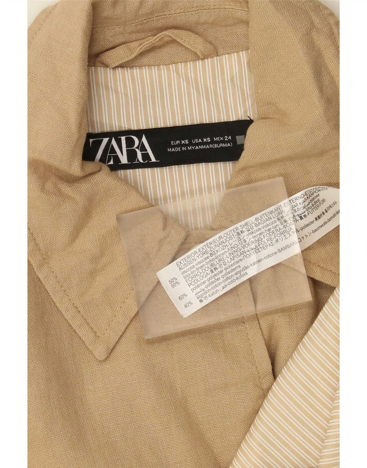 Zara Mujer Cazadora Bomber Extragrande UK 6 XS Viscosa Beige