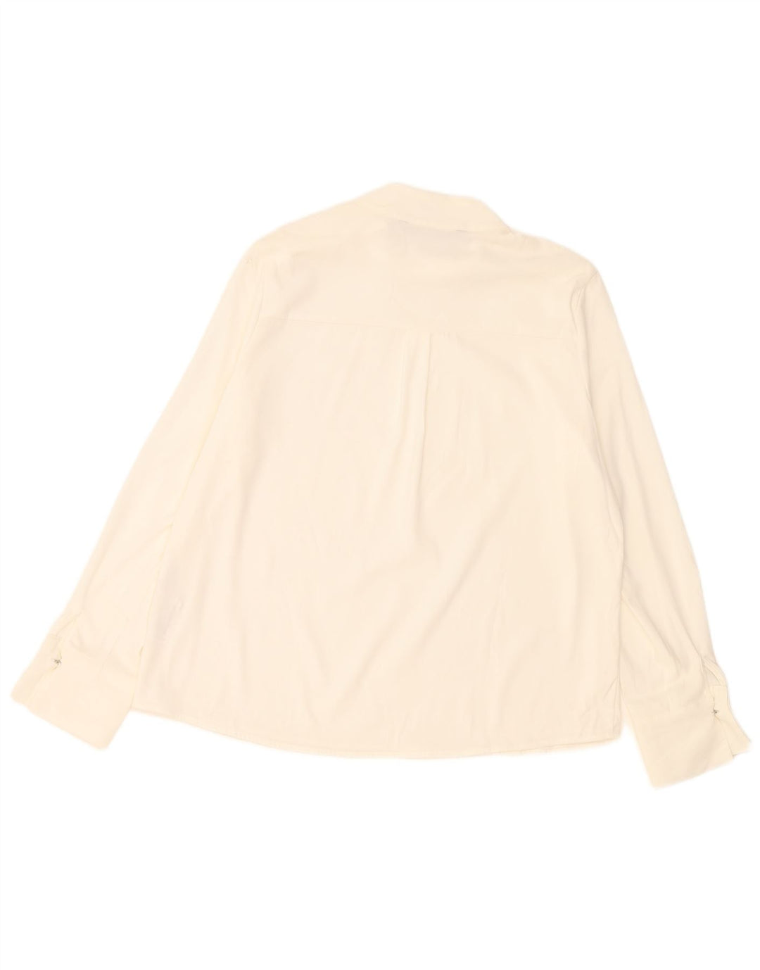 Zara Blusa regular de manga larga para mujer Top UK 44 Poliéster blanco grande
