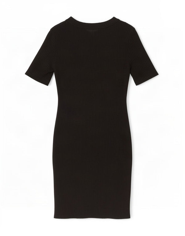 Zara Mujer Vestido Ajustado UK 10 Small Negro