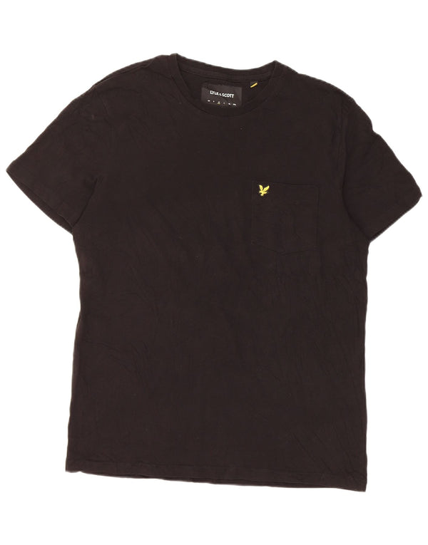 Lyle & Scott Camiseta para hombre Top Medium Black Cotton