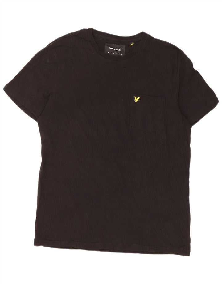 Lyle & Scott Camiseta para hombre Top Medium Black Cotton