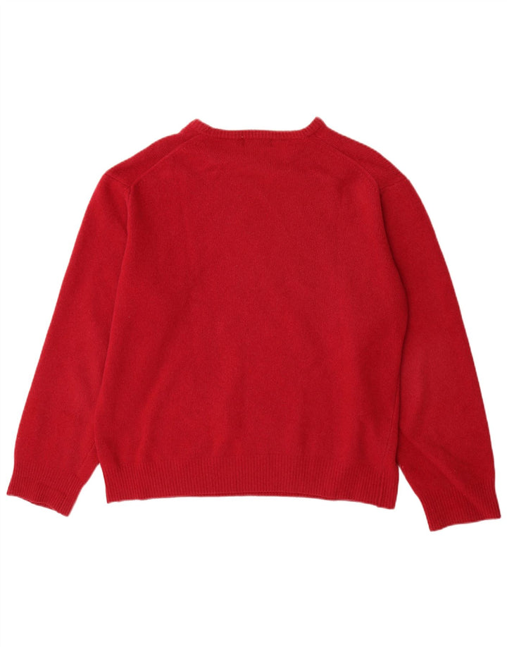 Kappa Hombre Jersey Con Cuello Barco Jersey De Lana De Cordero Rojo Grande