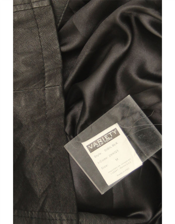 Variedad Chaqueta de cuero militar para mujer UK 44 Cuero negro mediano