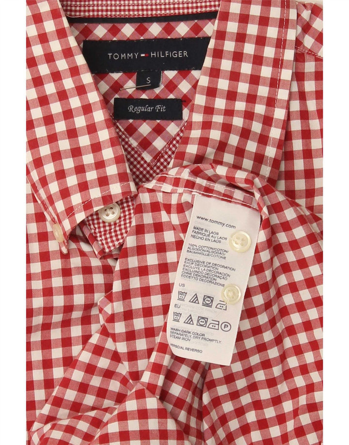 Camisa Tommy Hilfiger de corte regular para hombre de algodón a cuadros rojo pequeño
