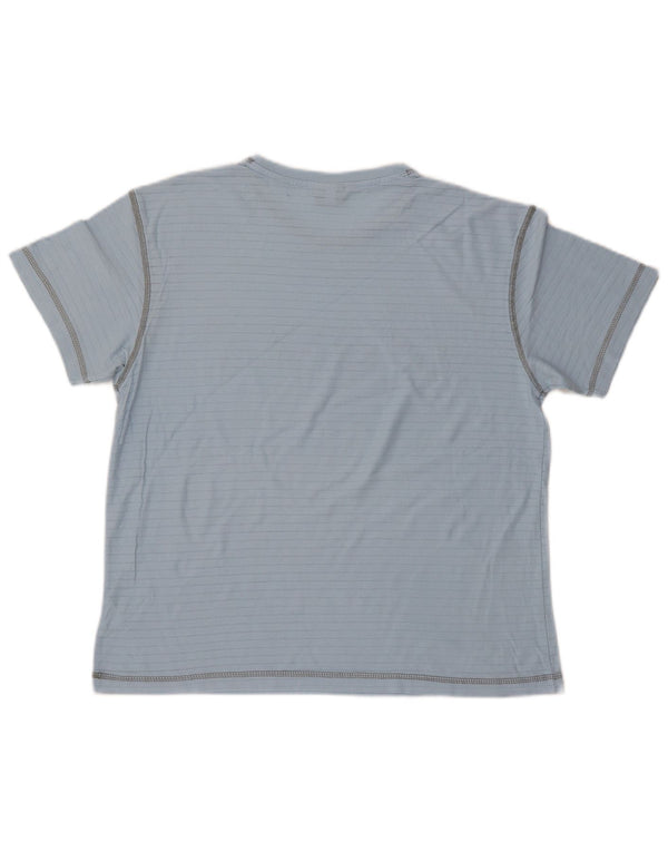 ASICS Camiseta gráfica para mujer Top UK 14 Azul medio Algodón a rayas