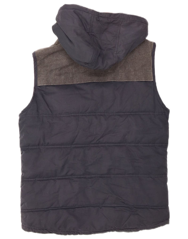 Chaleco acolchado con capucha para hombre Fat Face UK 34 XS Azul marino Poliéster