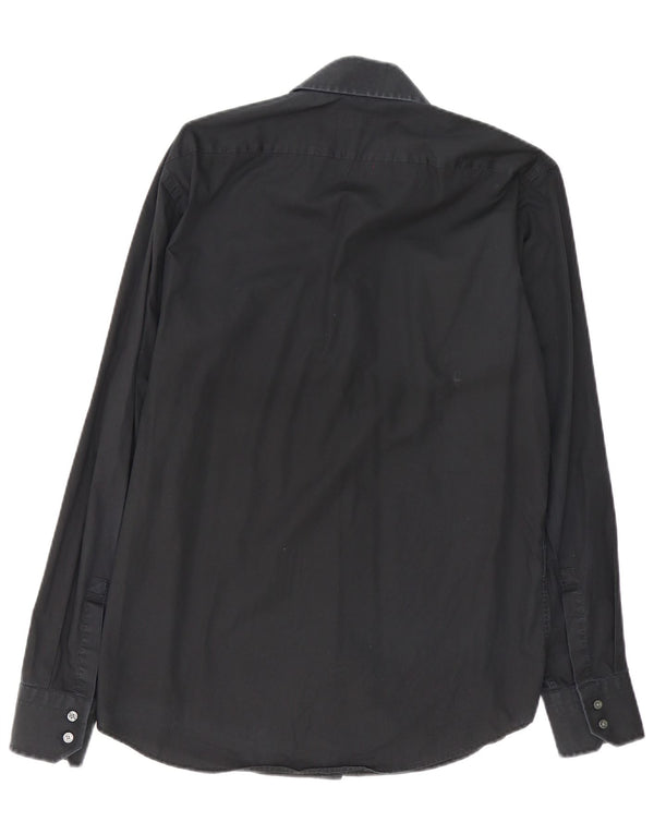 Hugo Boss Camisa de corte regular para hombre Talla 39 15 1/2 Mediana Negro