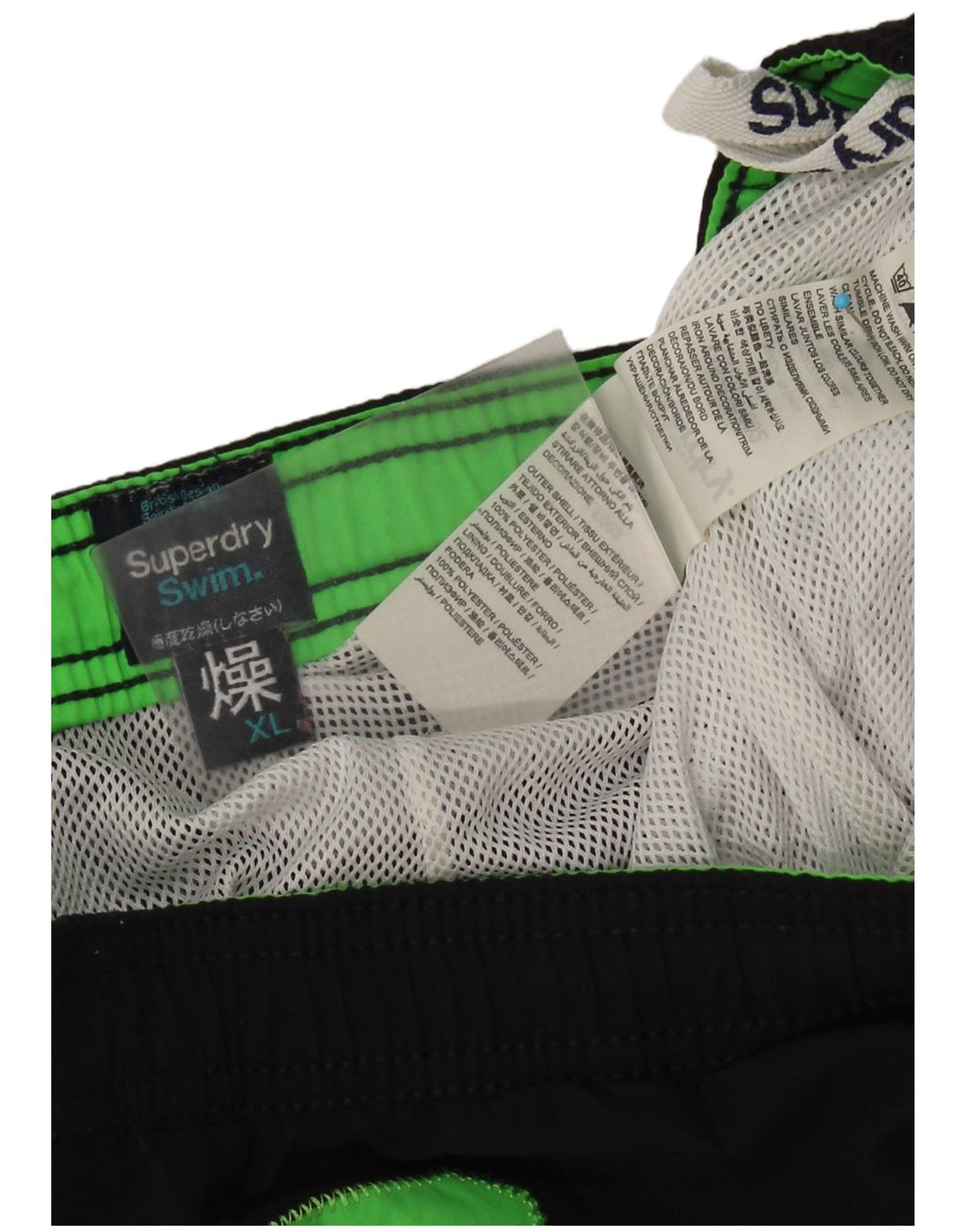 Superdry Shorts De Natación Gráficos Para Hombre XL Poliéster Negro