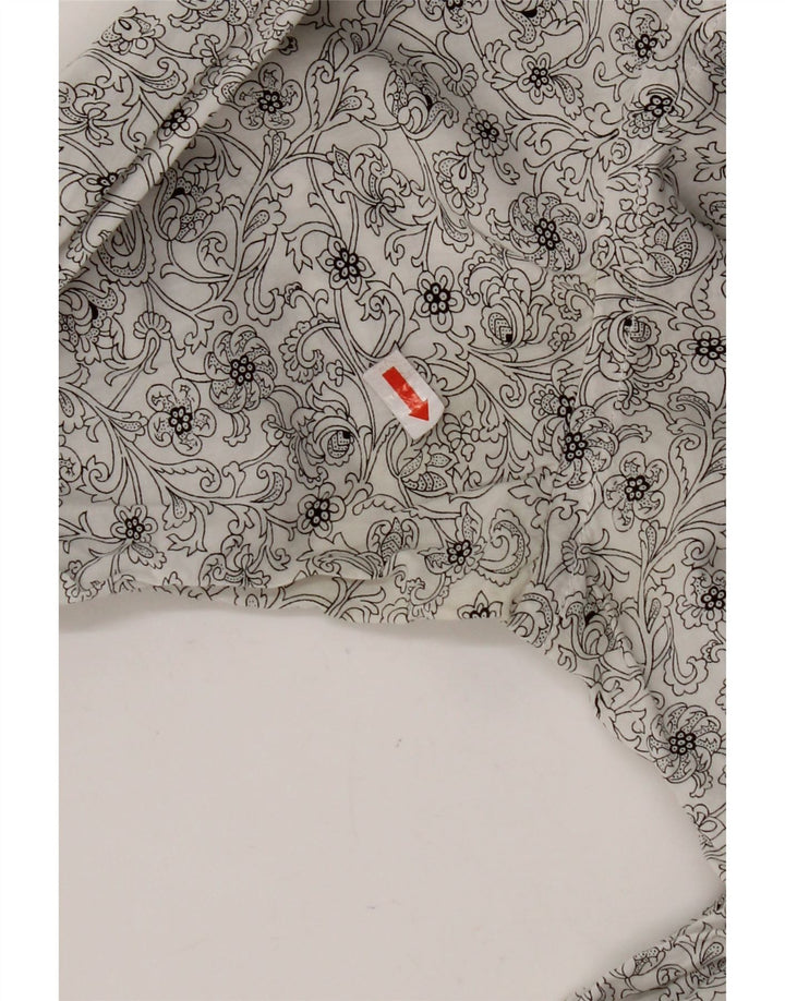 TED BAKER Camisa para hombre Talla 3 Algodón floral blanco mediano