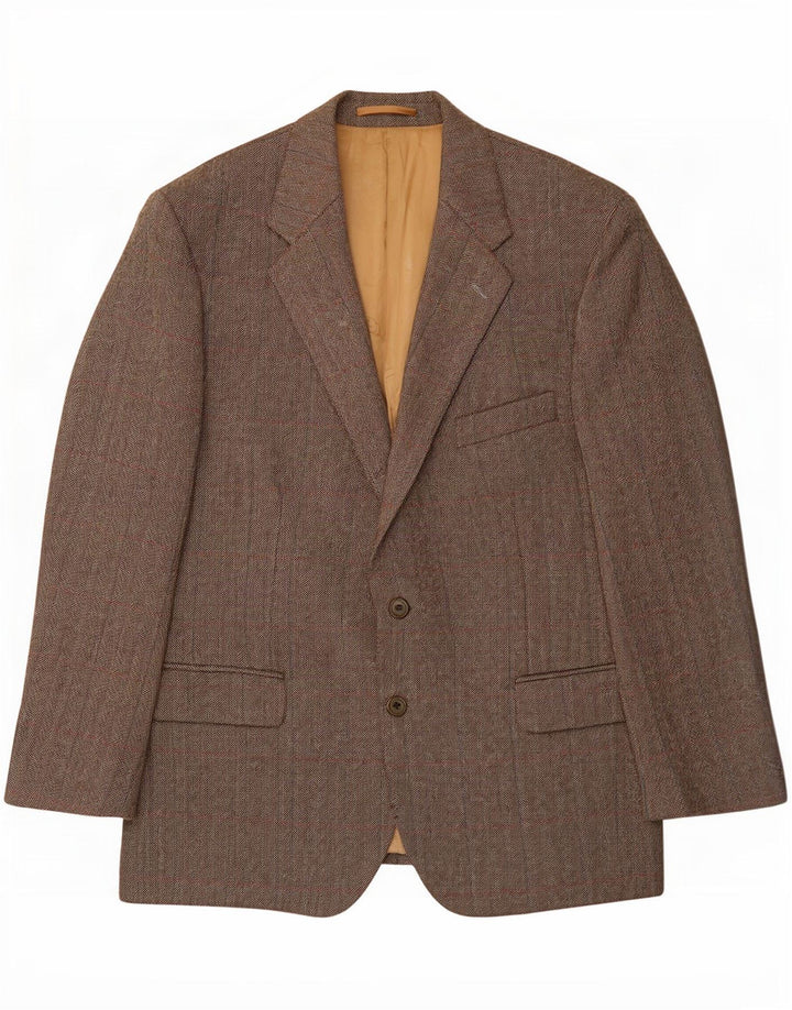 Magee Chaqueta tipo blazer de 2 botones para hombre UK 46 3XL Gris Herringbone Lana nueva