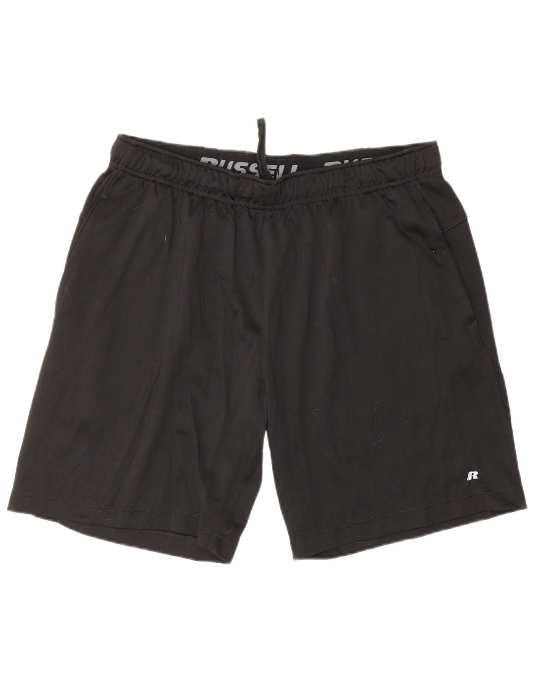 Russell Athletic - Pantalones cortos deportivos para hombre (poliéster), color negro