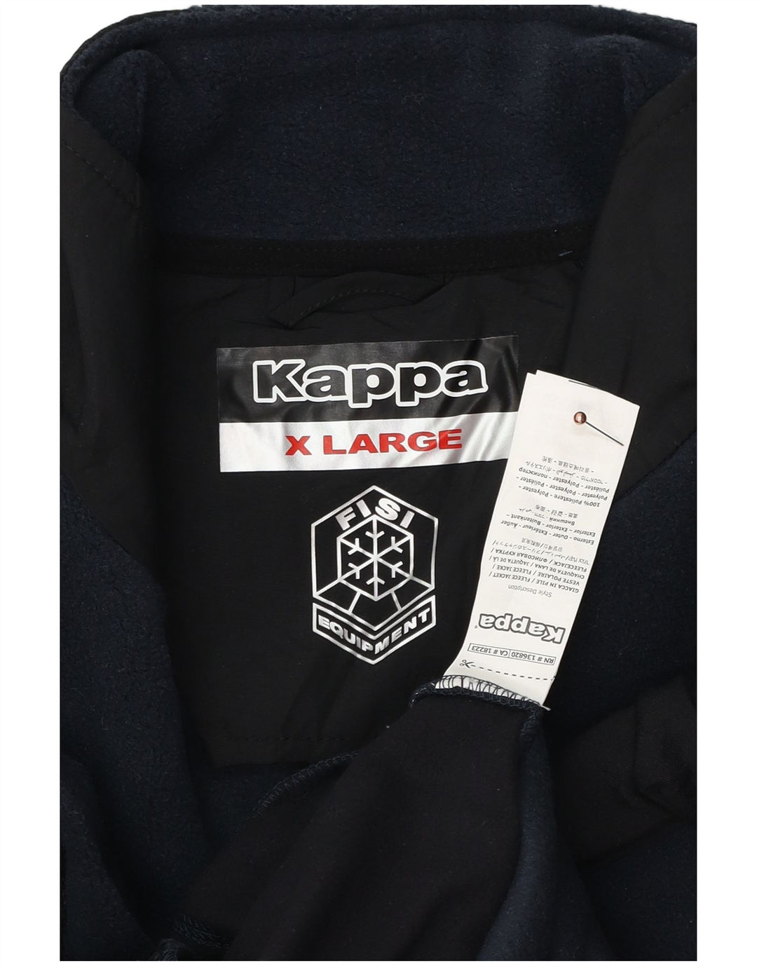 Kappa Chaqueta polar para hombre UK 42 XL Azul marino Colorblock Poliéster