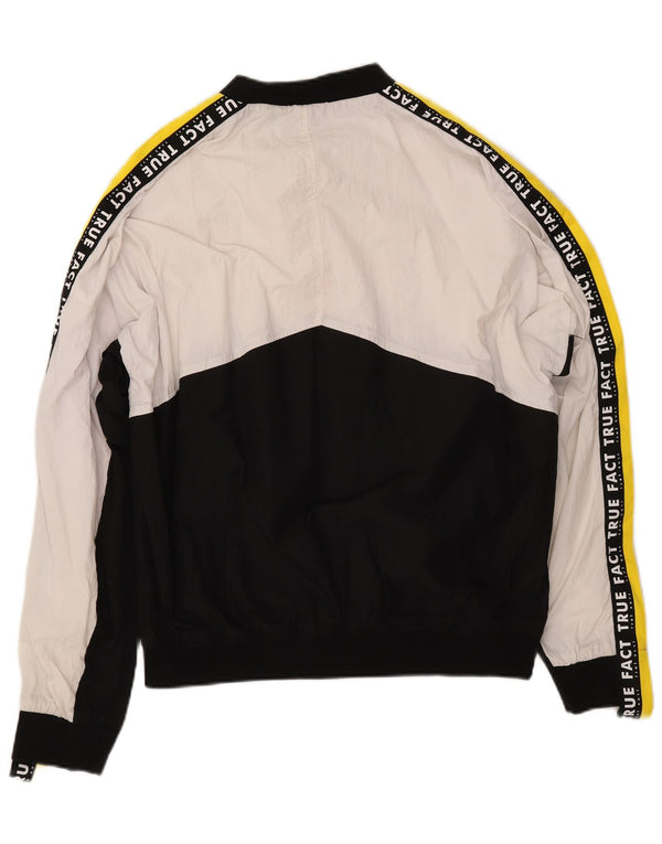 ZARA Chaqueta cortavientos estampada para hombre Reino Unido 40 Grande Blanco Colorblock