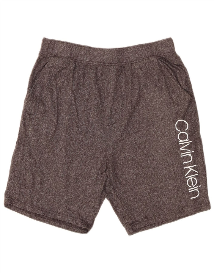 CALVIN KLEIN Shorts deportivos gráficos para hombre Poliéster moteado gris medio