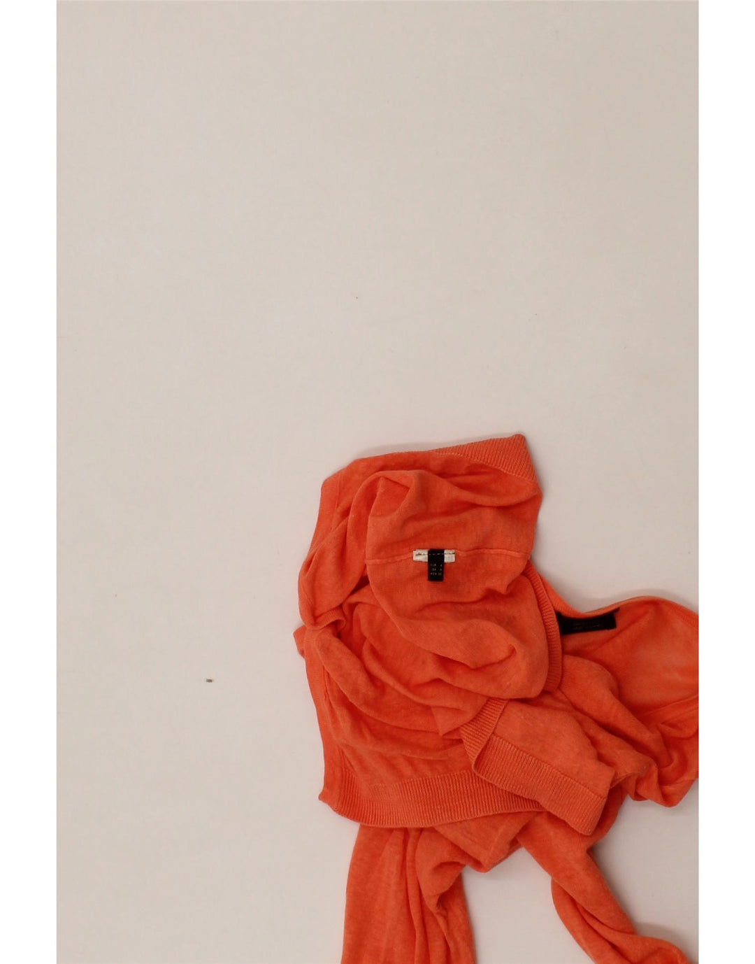 MASSIMO DUTTI Womens Cardigan Sweater UK 10 Small Orange Linen Vintage Massimo Dutti and Second-Hand Massimo Dutti from Messina Hembry 