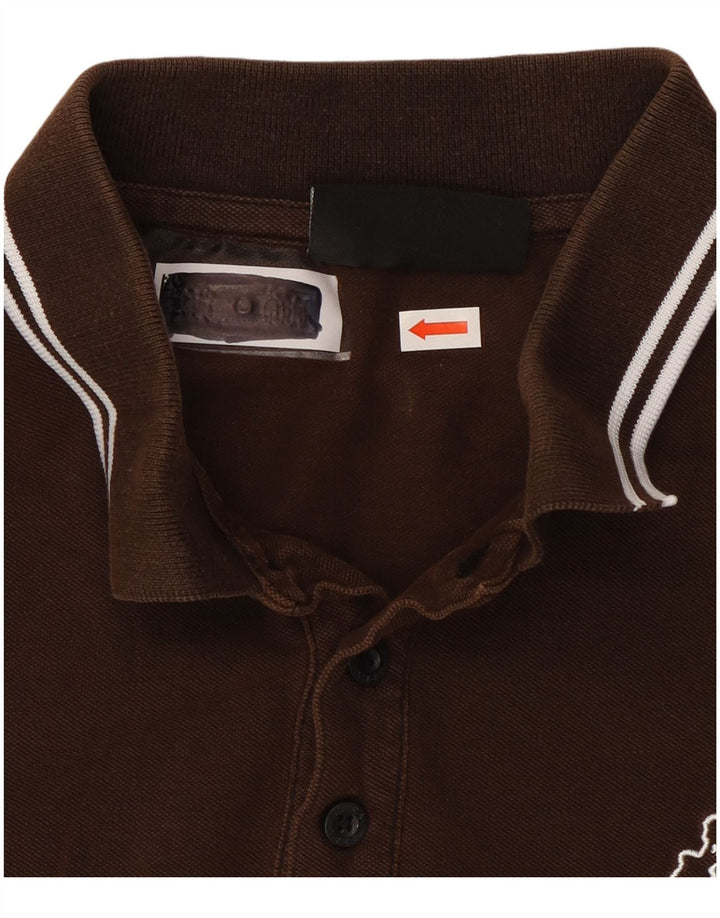 Kappa Polo para hombre de algodón a rayas marrón grande