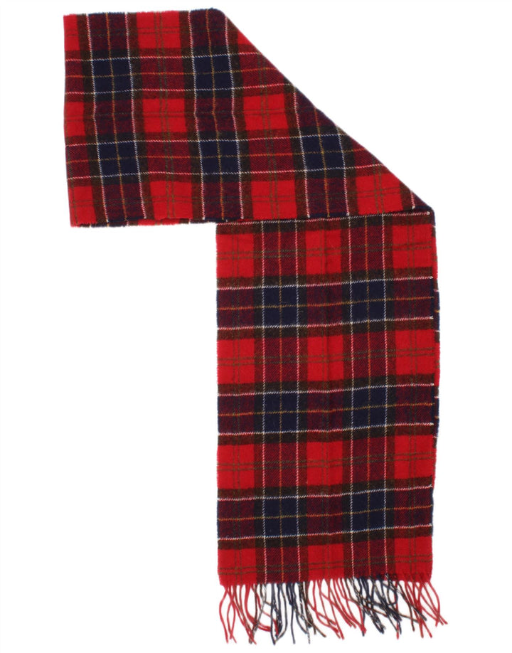 Barbour Bufanda rectangular para hombre talla única lana a cuadros roja clásica