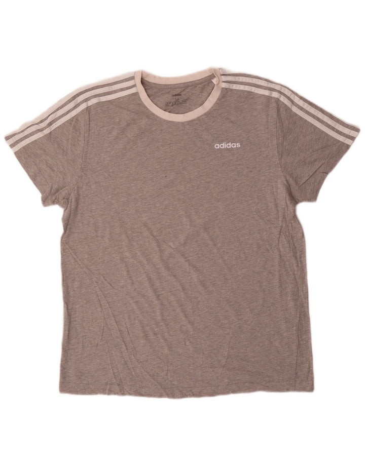 Adidas Camiseta Mujer Top UK 12/14 Algodón Gris Medio
