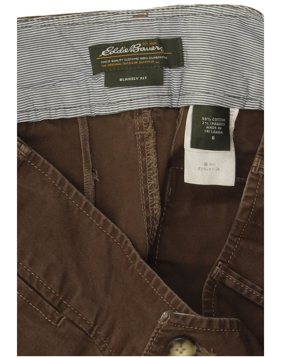 EDDIE BAUER Pantalones cortos chinos Blakely Fit para mujer US 6 Medium W30 Algodón marrón
