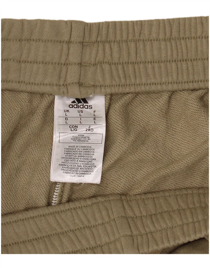 Adidas - Pantalones cortos deportivos para hombre, talla grande, color caqui, algodón