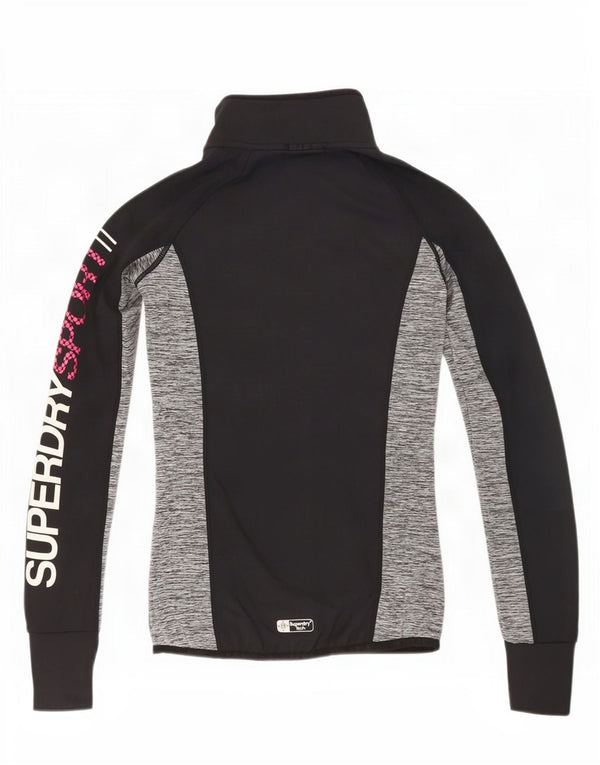 Superdry Chaqueta De Chándal Con Gráfico Para Mujer UK 6 XS Black Colourblock