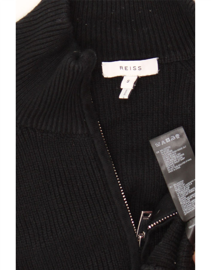 Reiss - Cárdigan para hombre, talla pequeña, algodón negro