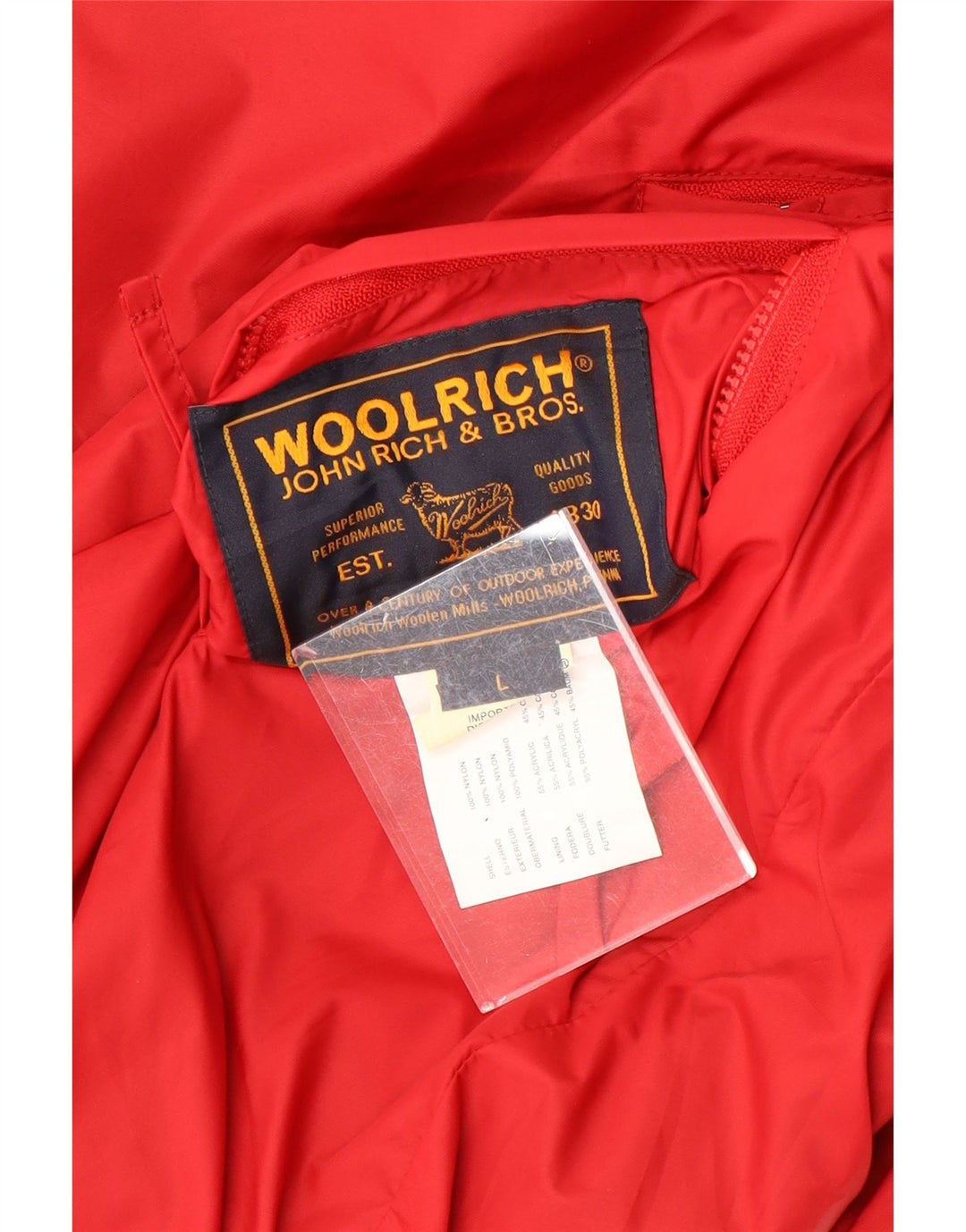 WOOLRICH Chaqueta bomber reversible para hombre UK 40 Large Red Nylon