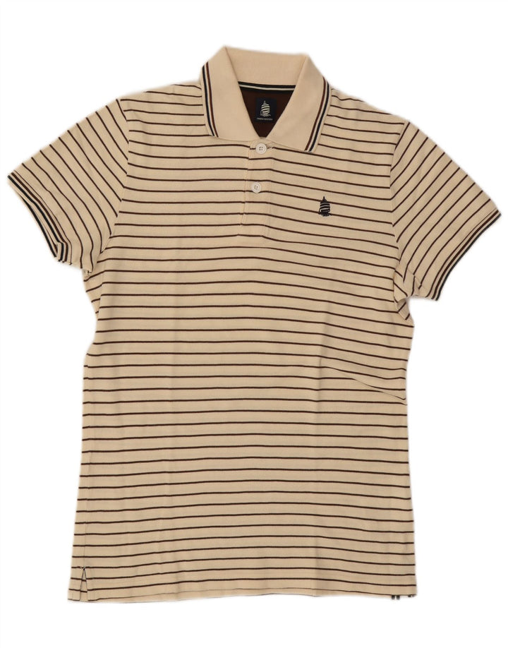 Marina Yachting Polo Hombre Algodón Rayas Beige Pequeño