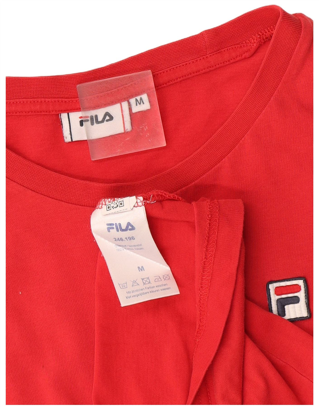 Fila Camiseta para mujer Top UK 14 Medium Red Cotton
