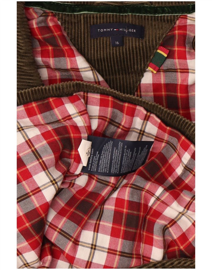 Tommy Hilfiger Chaqueta tipo blazer de pana con 2 botones para niños 15-16 años Caqui